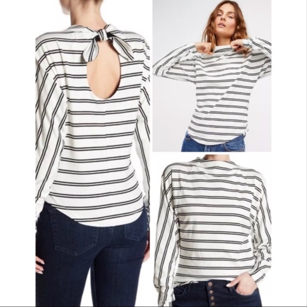 🌿 Free People | Ivory Mock Neck Ardmore Tee